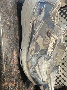 Stella McCartney Adidas Silver Metallic Athletic Sneakers